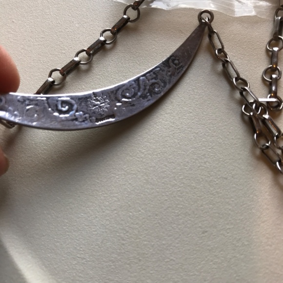 HOPI NATIVE AMERICAN STERLING SILVER CRESCENT MOON COLLAR NECKLACE AND EARRINGS - Picture 7 of 8